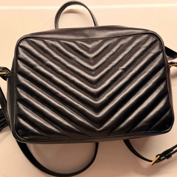 Saint Laurent Lou Black Quilted Leather Camera Bag with Tassel - Picture 3 of 10